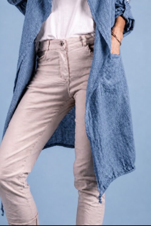 Shawl Style Long Linen Jacket - One Size Fits Most