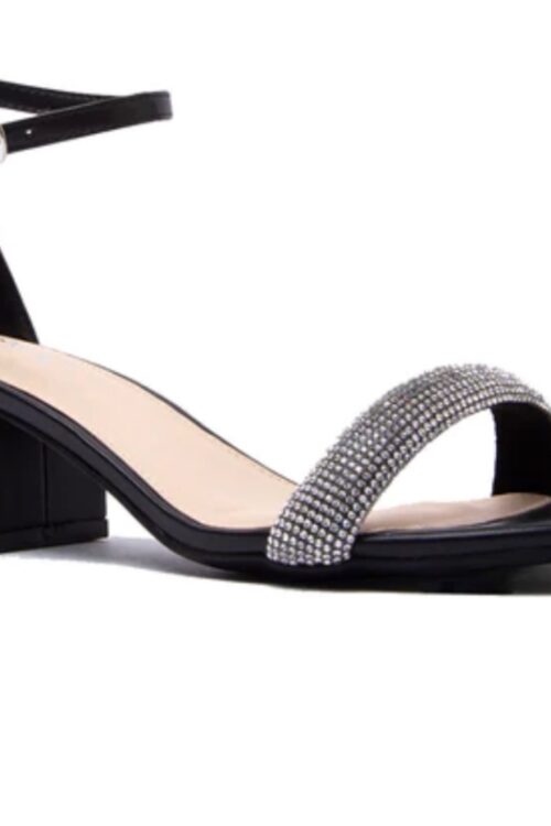 Jaden ClearBlack Rhinestone Shoes