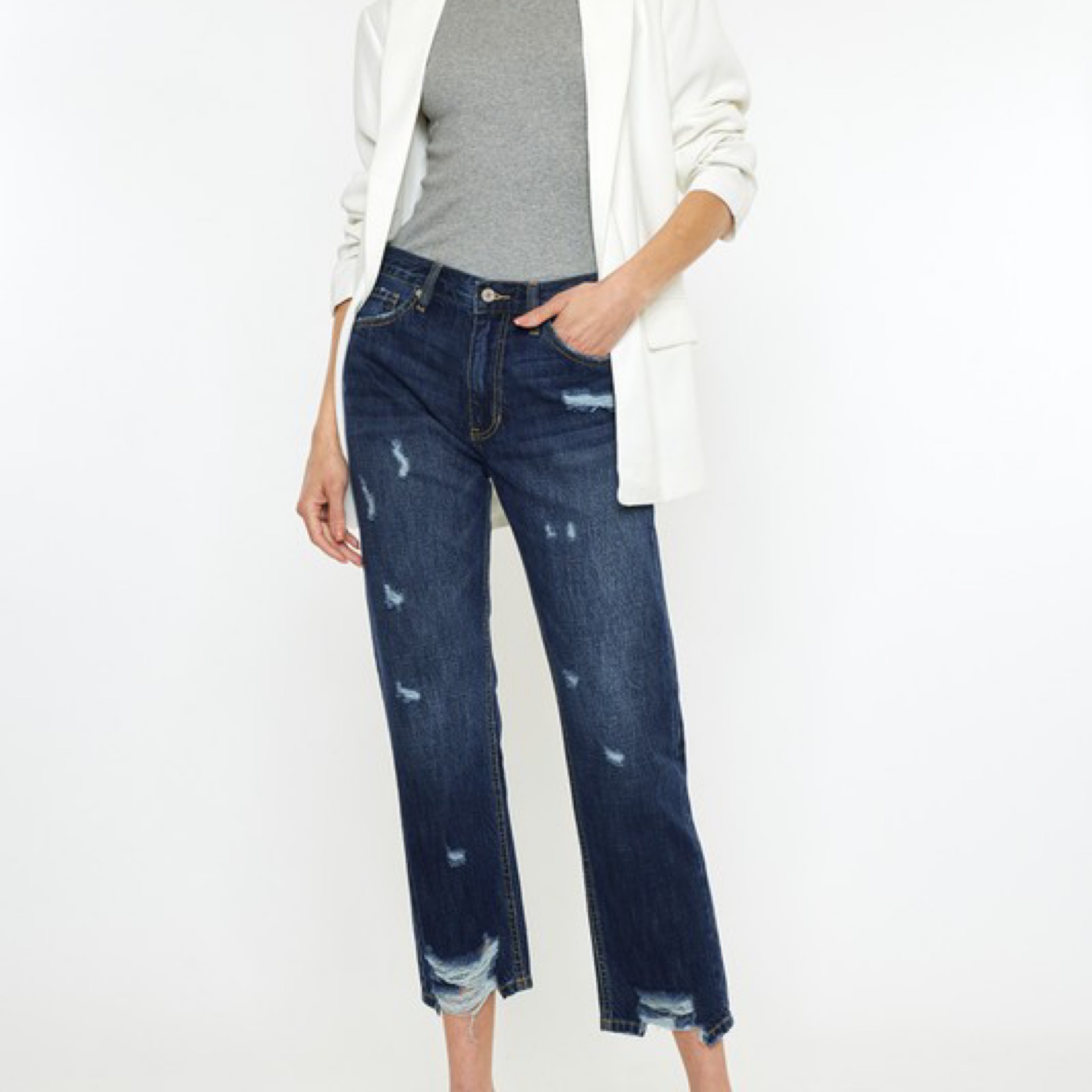 High Rise Straight Jeans