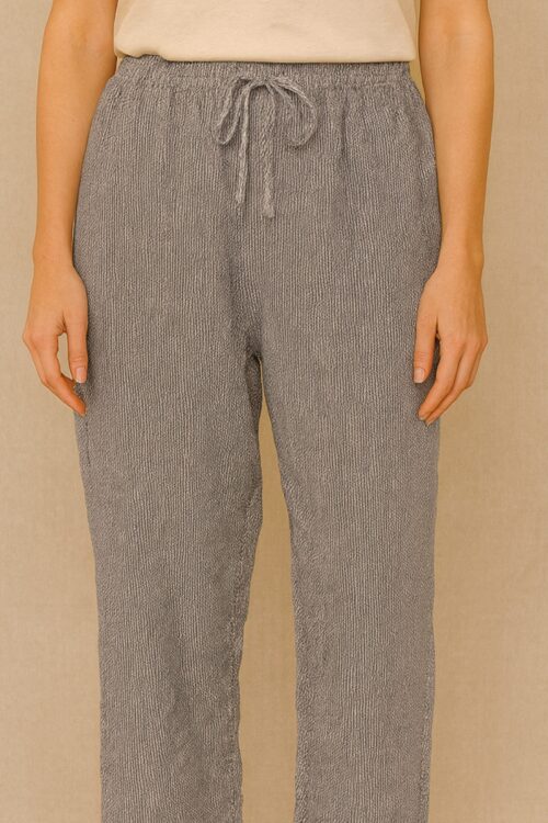 Pure Linen Gunmetal Pants