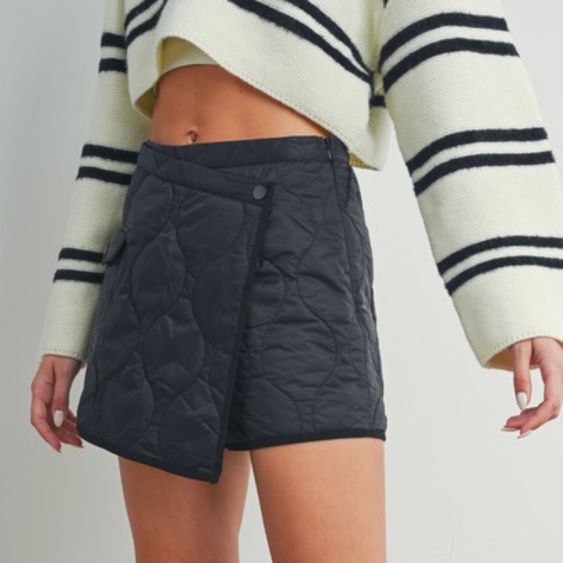 Quilted With Binding Detailed Skorts