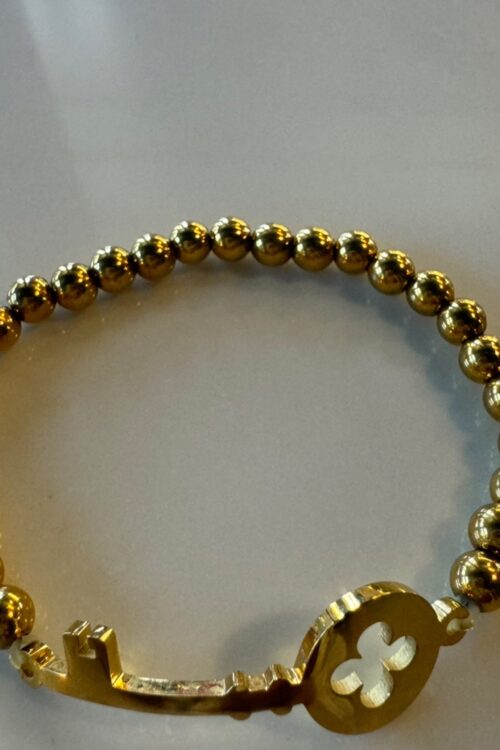 Mayan Gold Tone Key Bracelet