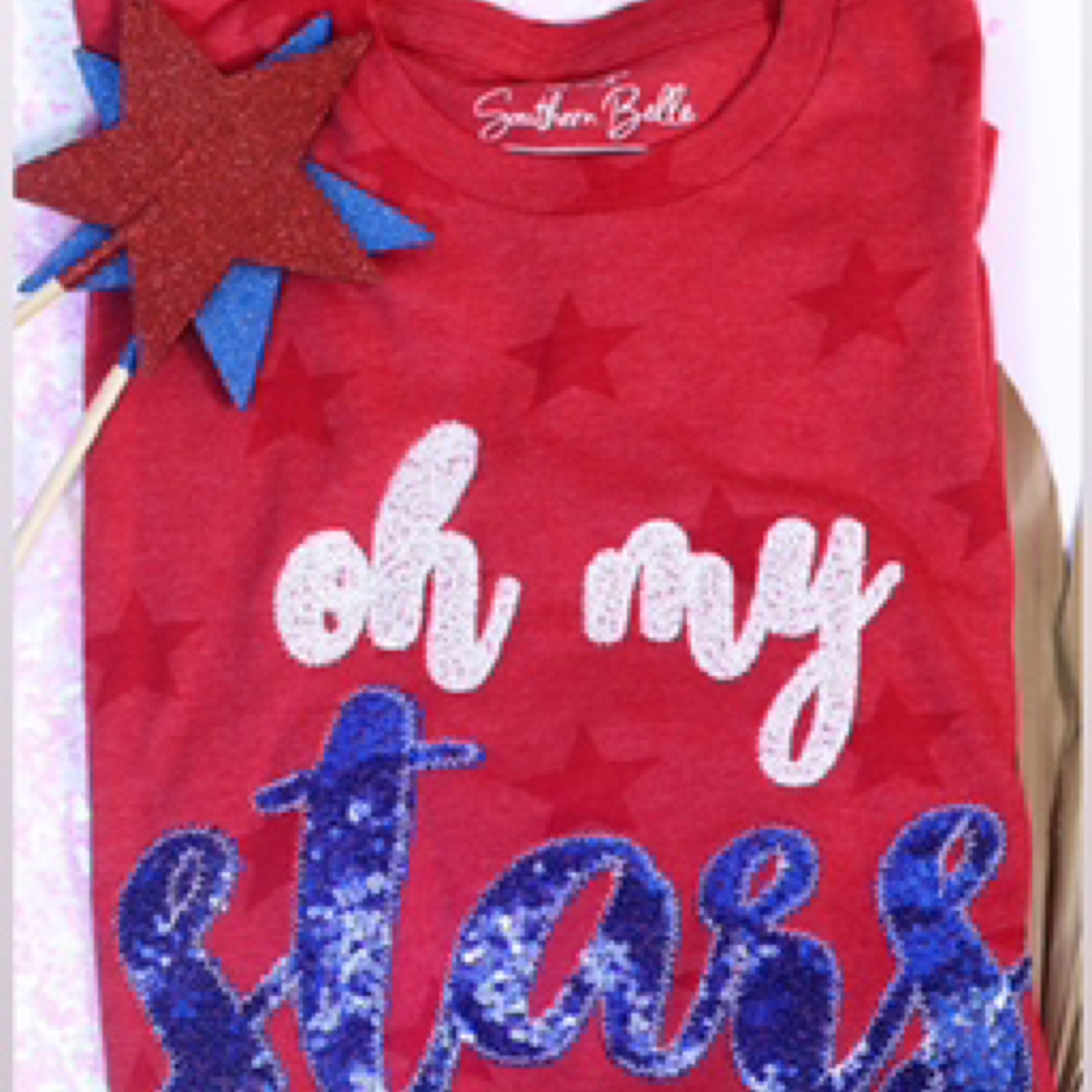 Oh My Stars USA Patriotic 4th of July Short Sleeve