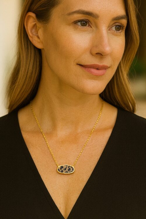 Oval Semi Precious Stone Necklace