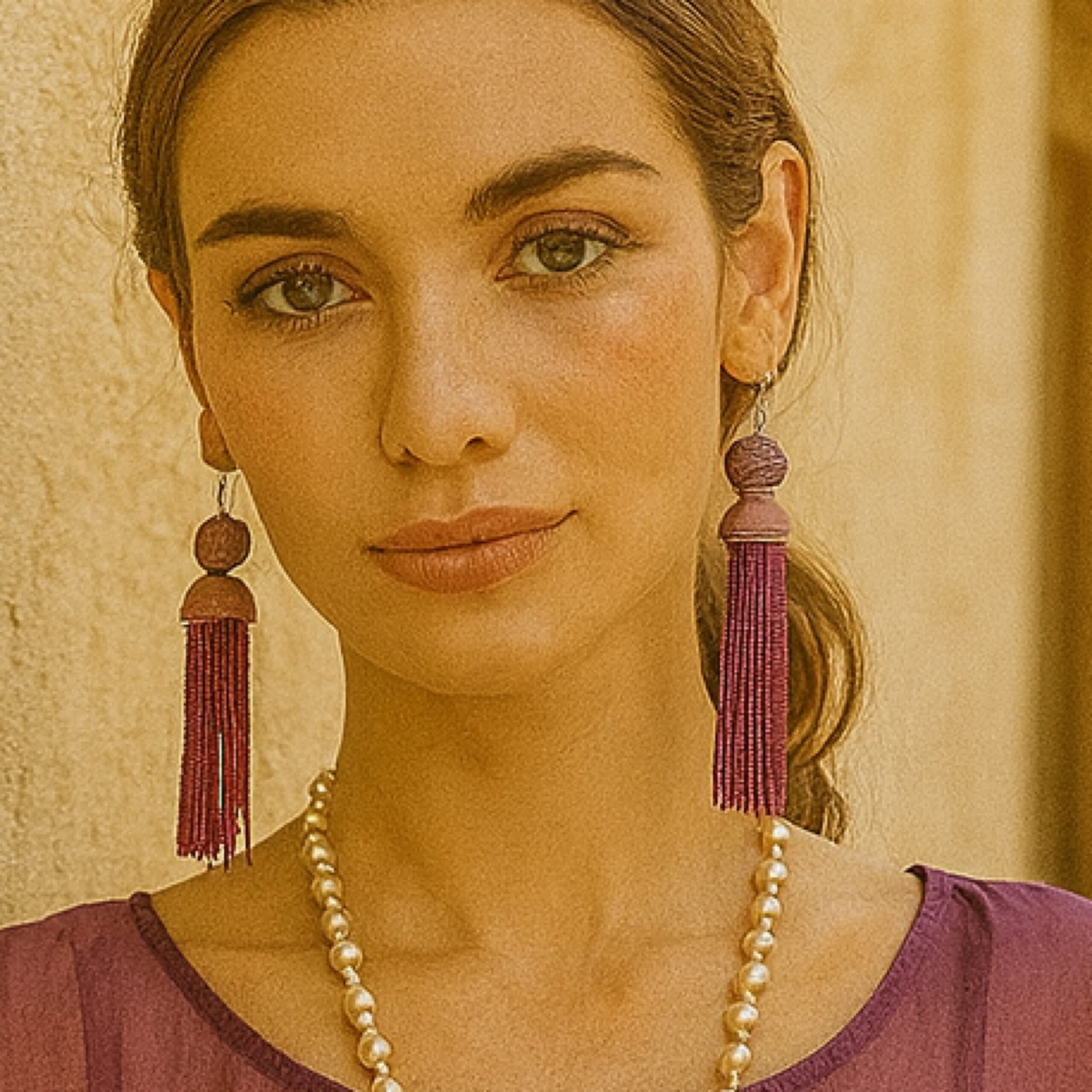 Beaded hanging earrings