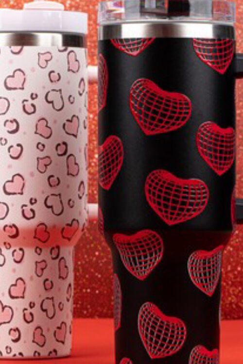 Heart Printed Stainless Steel Tumblers