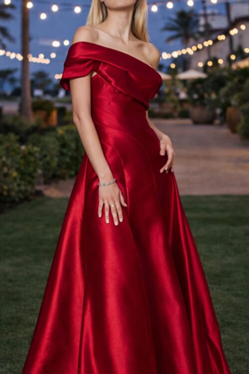 One Shoulder Long Formal Ball Gown Evening Dress