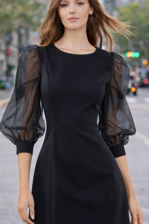 Classic Sweetheart Tiered Mini with Puff Sleeves