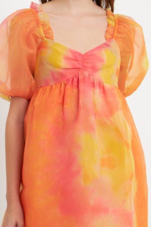 Organza Tie-dye Babydoll Dress