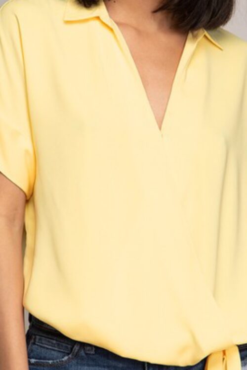 Short Sleeve Collared Blouse