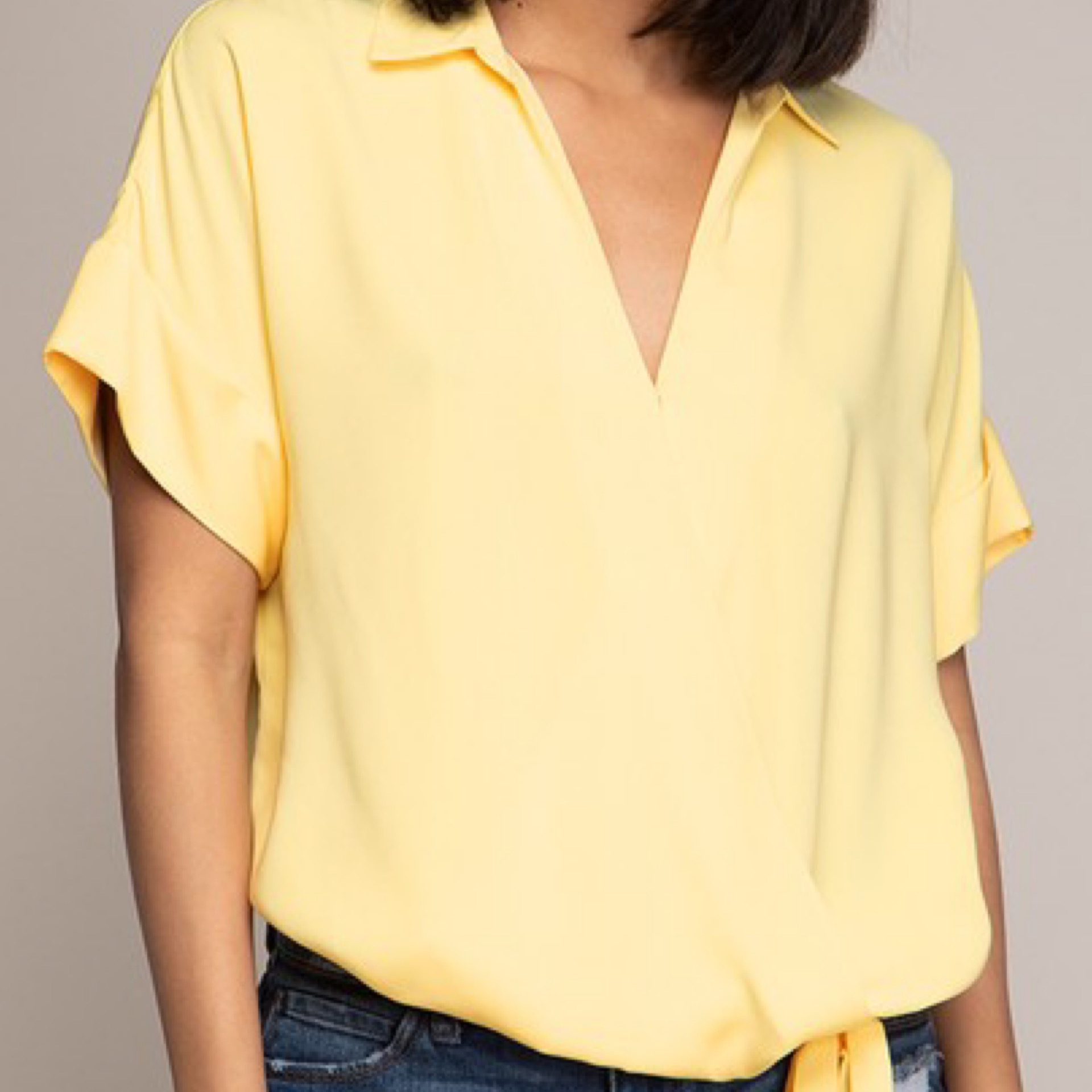 Short Sleeve Collared Blouse