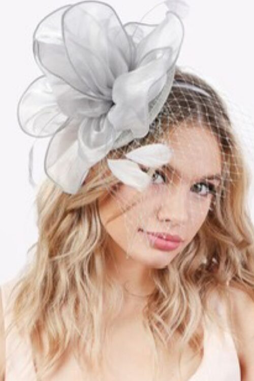 Floral Tilt Mesh Feather Fascinator