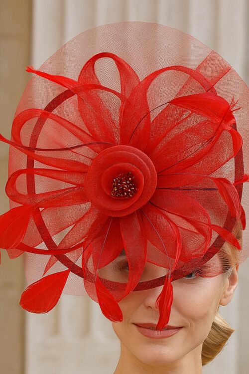 Floral Organza Mesh Ribbon Fascinator