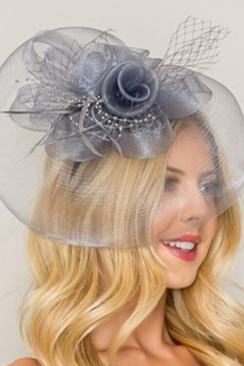Floral Feather Loopy Bow Mesh Fascinator