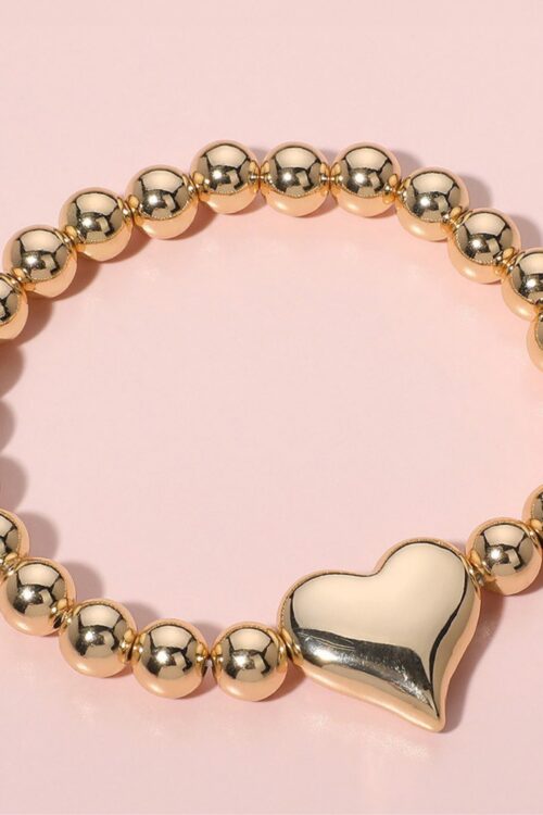 Metal Heart Pointed Ball Stretch Bracelet