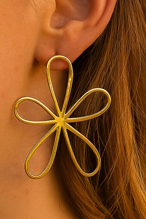 Aretes Earrings w/Large Flower
