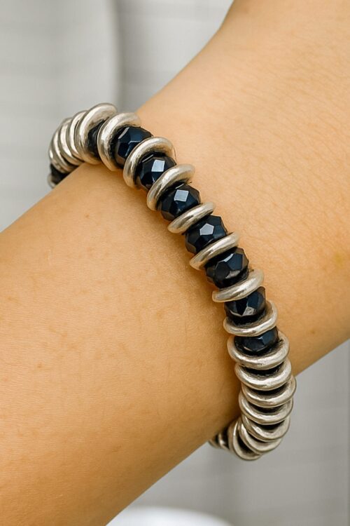 Zinc Glass and Metal Bracelet