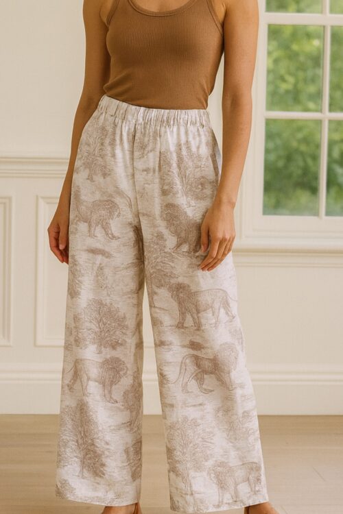 Lion Long Italian Linen Pants