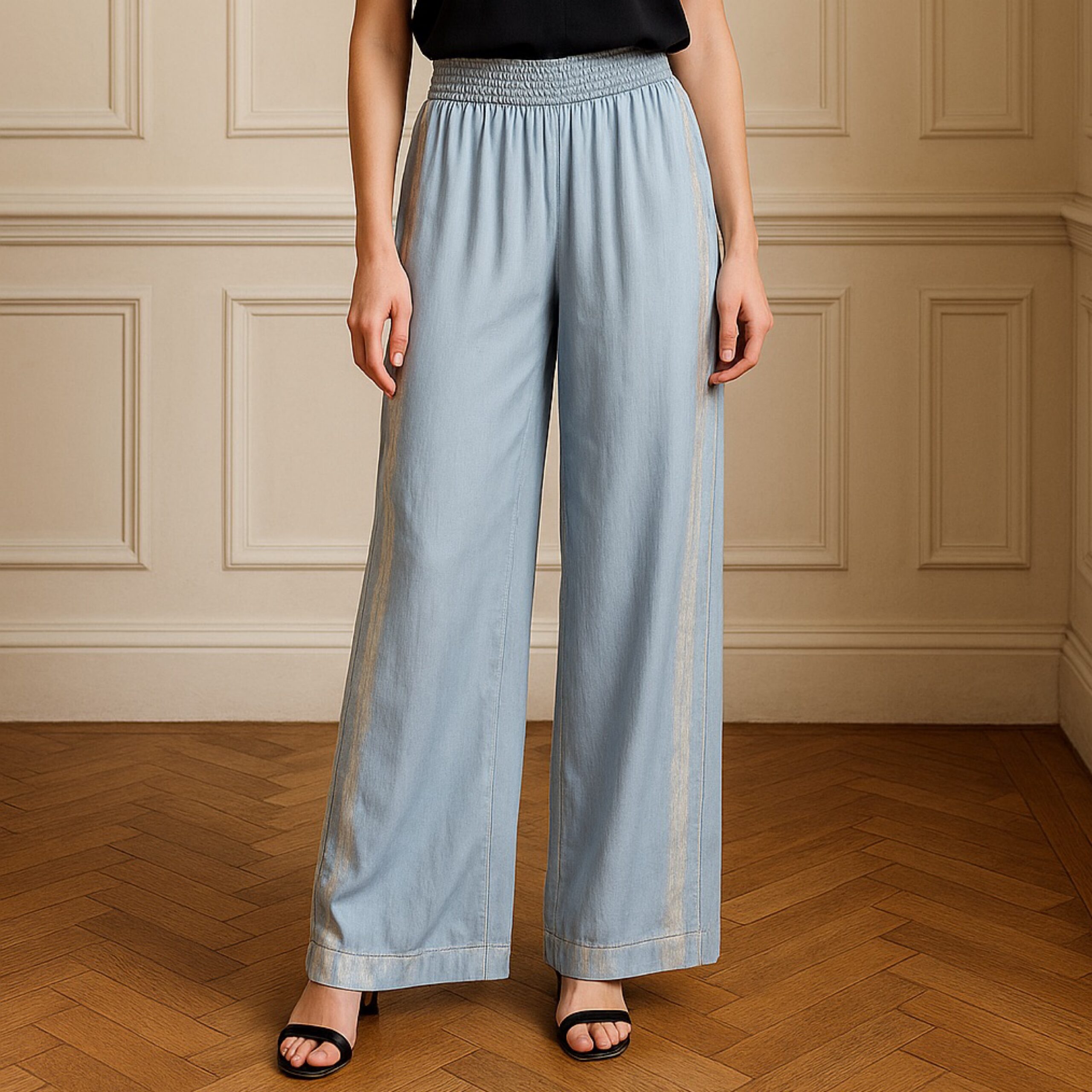 Zannza Couture Strip Blue/Silver Pants