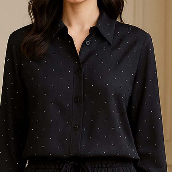 Zannza Couture “Midnight Rhinestone Elegance Top