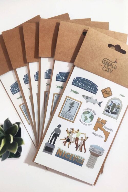 10+ stickers on a sheet with any city landmarks