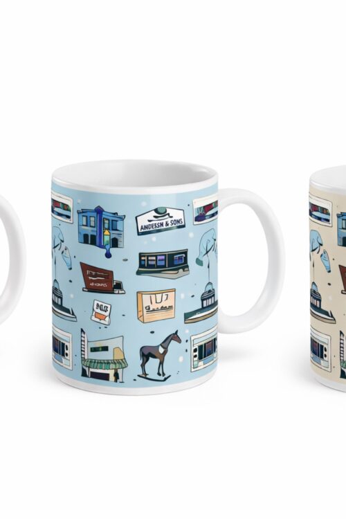 15 oz ceramic mug with any city landmarks and any color