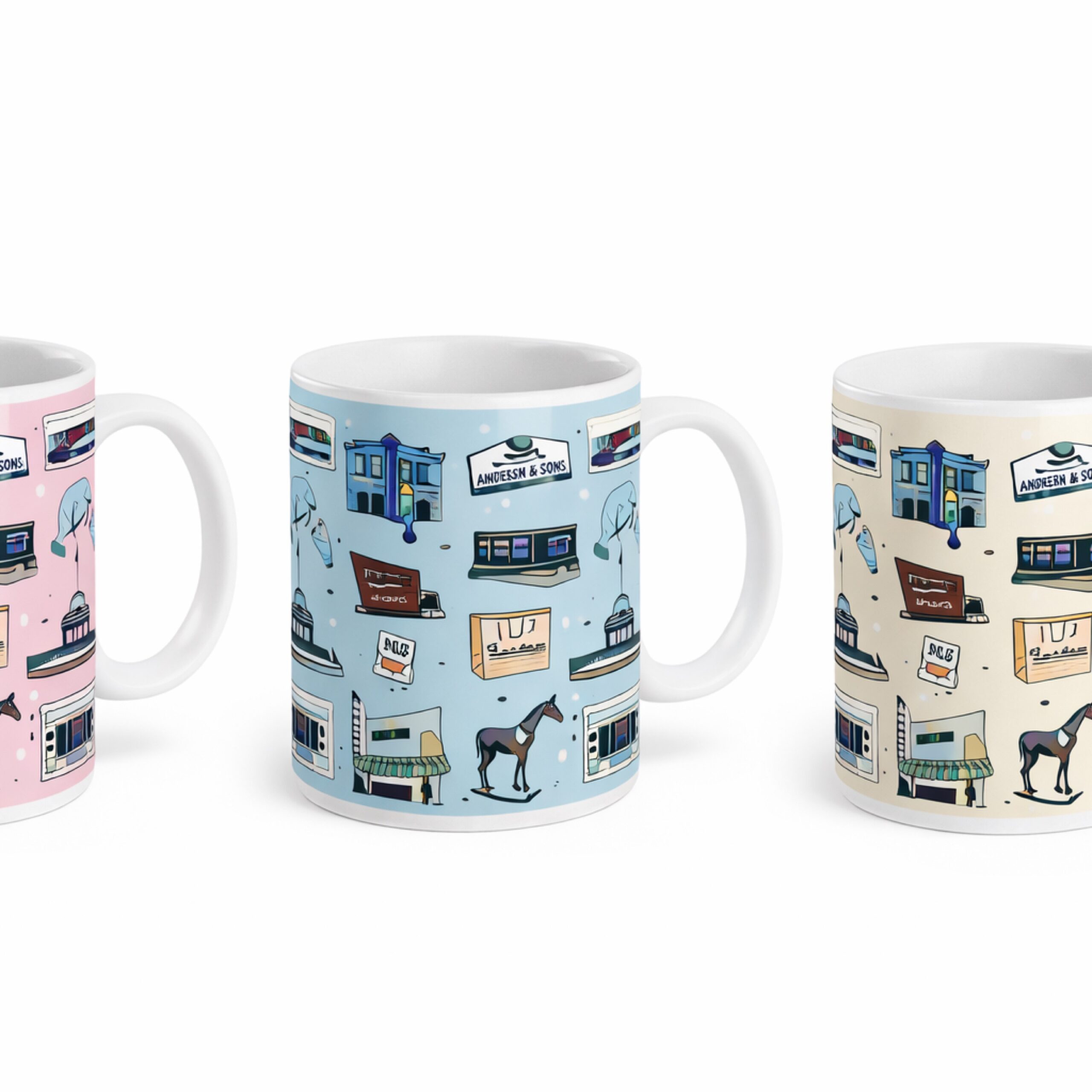 15 oz ceramic mug with any city landmarks and any color