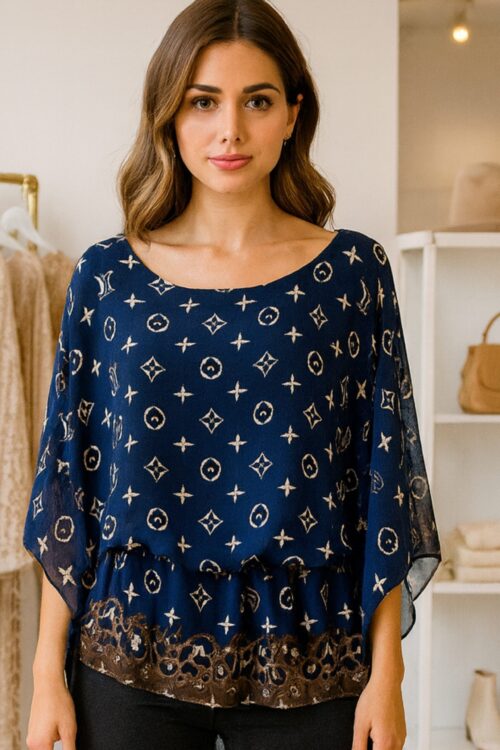 Italian Silk Print Blouse