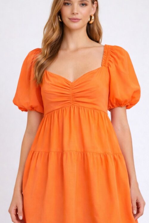 Organza Blouson Mini Dress