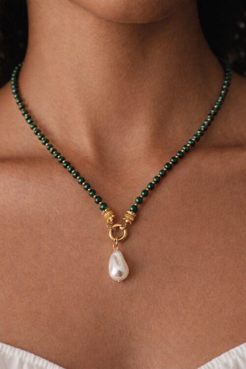 Verde Pearl Drop Necklace