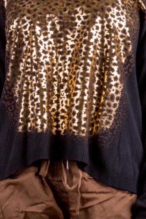 Golden Cheetah Print Sweater