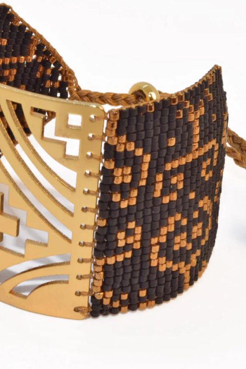 TRIBAL BRACELET IN COPPER AND BLACK