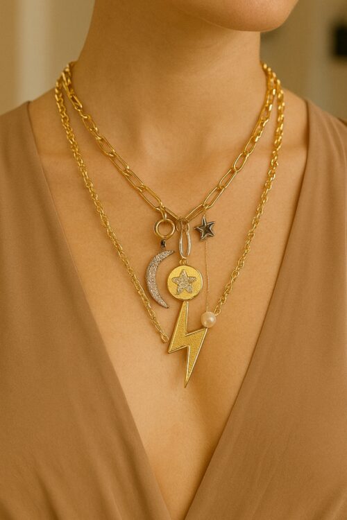 Gold Moon & Lighting Bolt